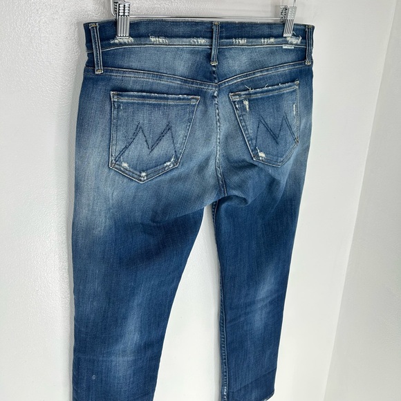 Mother The Dropout Jeans Size 25 Denim Blue Distressed Tequila Truth 31x26.5 - Picture 9 of 16
